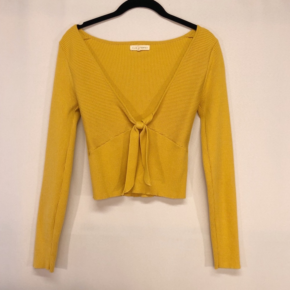 PacSun yellow tie sweater
